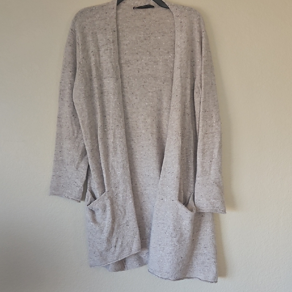 Peruvian‎ Connection Speckled Cream Cardigan XL Wool And Alpaca